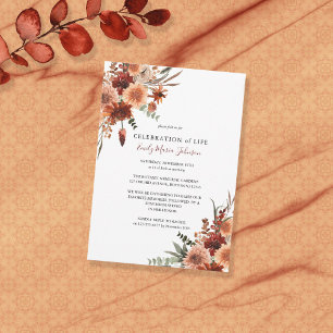 Memorial Celebration of Life Terracotta Invitation