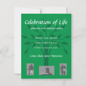 Memorial Celebration of Life Tree invitation (Devant)