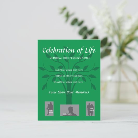 Memorial Celebration of Life Tree invitation (Debout devant)