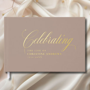 Mémorial "Célébrer la vie de" Gold-Foil, Brown