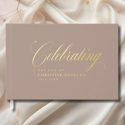 Mémorial "Célébrer la vie de" Gold-Foil, Brown
