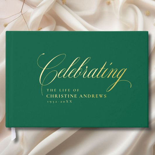 Mémorial "Célébrer la vie de" Gold-Foil, Vert