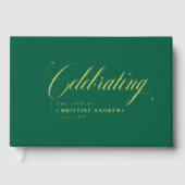 Mémorial "Célébrer la vie de" Gold-Foil, Vert (Recto)