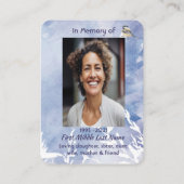 Memorial Chickadee Bird Winter Snow Tree Visitekaartje (Achterkant)