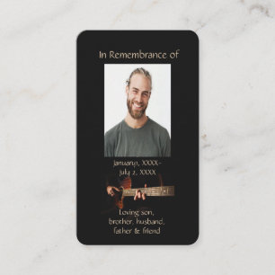 Memorial Christelijk Memory Kaart Music Guitar Visitekaartje