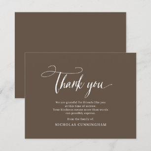 Memorial Classic Simple Cursive Typography Bedankkaart