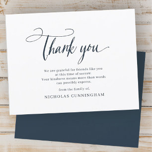 Memorial Classic Simple Cursive Typography Bedankkaart