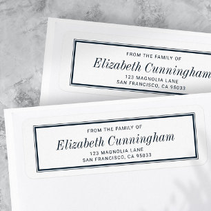 Memorial Classic Simple Typography Return Address Etiket