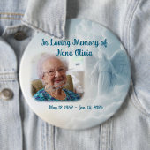 Memorial Clouds & Angel LARGE Pin Button Foto (In situ)