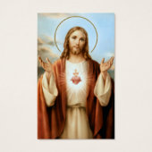 Mémorial Coeur effrayé Jésus Prière Cartes de Symp (Devant)