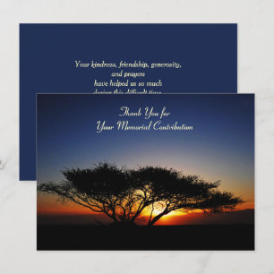 Memorial Contribution Lone Acacia Tree Dank u  Bedankkaart