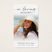 Memorial Cross Photo In Loving Memory Prayer Card (Devant)