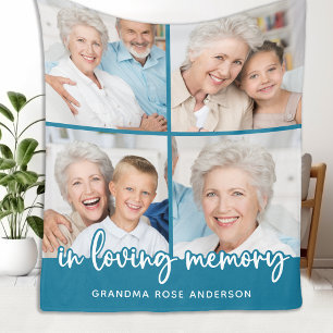 Memorial Custom Photo Collage Moderne Herdenking Fleece Deken