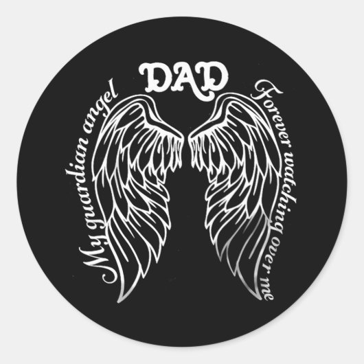 Memorial Dad Ronde Sticker (Voorkant)