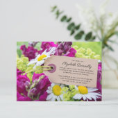 Memorial Dank u | Paarse Snapdragon & Daisy Bedankkaart (Staand voorkant)