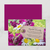 Memorial Dank u | Paarse Snapdragon & Daisy Bedankkaart (Voorkant / Achterkant)