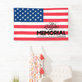 Memorial Day America Flag and Typography Spandoek (Insitu)