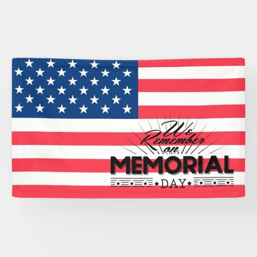 Memorial Day America Flag and Typography Spandoek (Horizontaal)
