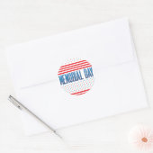 Memorial Day American Flag Red Blue White Ronde Sticker (Envelop)