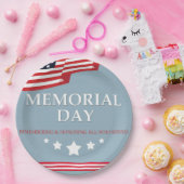 Memorial Day American Red White & Blue Flag Papieren Bordje (Feest)