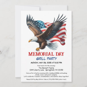 Memorial Day BBQ-feest patriottische grill Kaart