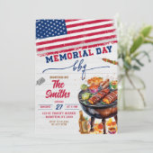 Memorial Day BBQ-feest uitnodiging (Staand voorkant)