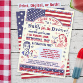 Memorial Day BBQ Party | Retro Patriotic Summer Kaart