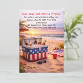Memorial Day Beach Party Invitation Poolside  (Debout devant)