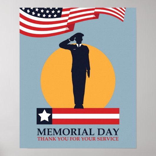 Memorial Day, bedankt voor uw service Poster (Voorkant)