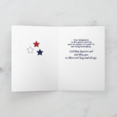 Memorial Day Blessors with Cross and Flag Kaart (Binnen)