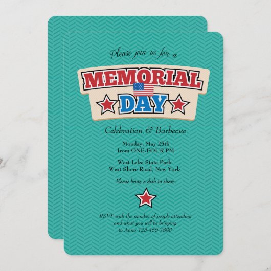 Memorial Day Chevron Kaart (Voorkant / Achterkant)