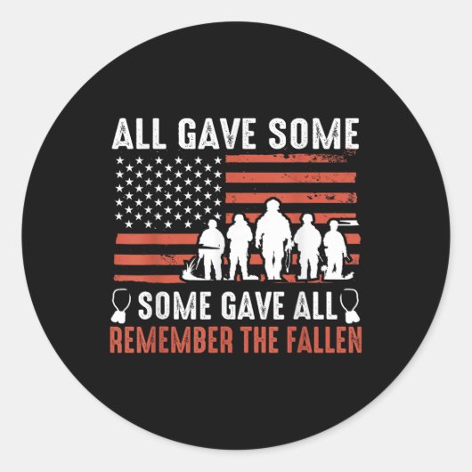 Memorial Day Design voor Amerikaanse Mannen en vro Ronde Sticker (Voorkant)