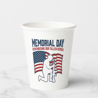Memorial Day Fallen Heroes Patriotic Soldier Shirt Papieren Bekers