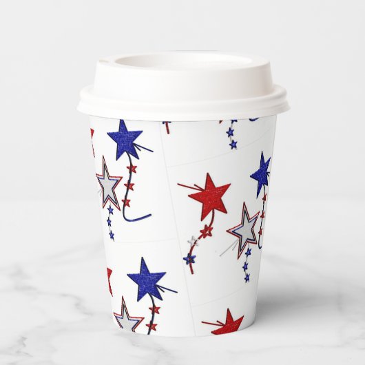 "Memorial Day, Fourth" (Hot & Cold) Papierkop Papieren Bekers (Achterkant)