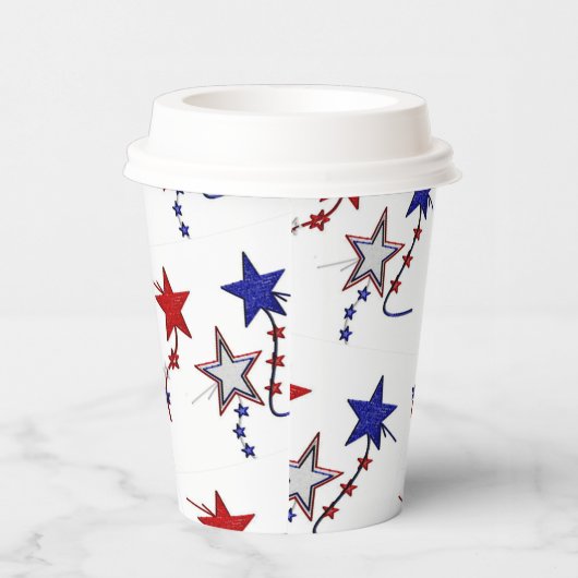 "Memorial Day, Fourth" (Hot & Cold) Papierkop Papieren Bekers (Rechts)