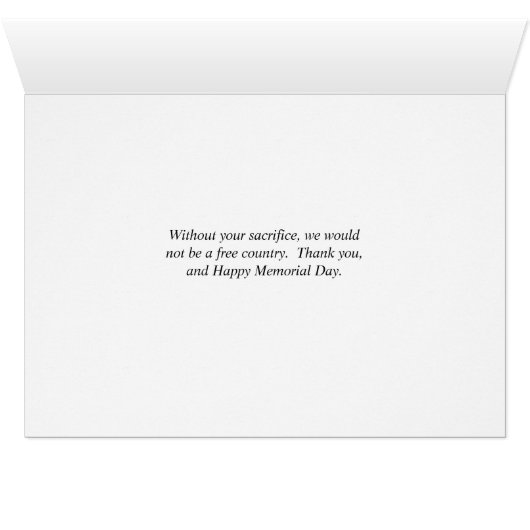 Memorial Day Hartelijk dank (Binenzijde Horizontaal (Onderkant))