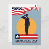 Memorial Day, Hartelijk dank voor uw service Briefkaart (Voorkant / Achterkant)
