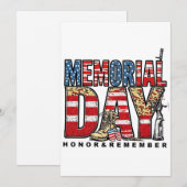 Memorial Day Honor & Remember Amerikaanse vlag Feestdagenkaart (Voorkant / Achterkant)