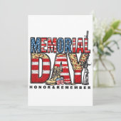 Memorial Day Honor & Remember Amerikaanse vlag Feestdagenkaart (Staand voorkant)