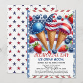 Memorial Day Ice Cream Invitation sociale - Sweet (Devant / Derrière)