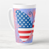 Memorial Day/Juli 4e Butterfly Latte Mok (Linkerhoek)
