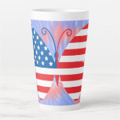 Memorial Day/Juli 4e Butterfly Latte Mok (Voorkant)