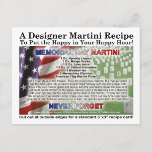Memorial Day Martini Recipe Card Briefkaart