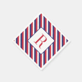 Memorial Day Party Monogram rood wit en blauw Servet (Hoek)