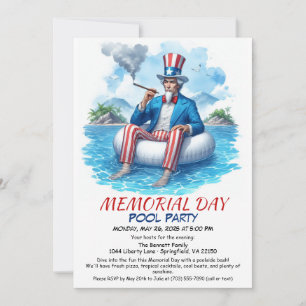 Memorial Day Pool Party   Summer Bash Kaart