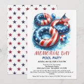 Memorial Day Pool Party | Summer Bash Kaart (Voorkant / Achterkant)