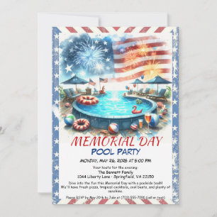 Memorial Day Pool Party   Summer Bash Kaart