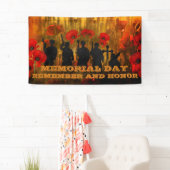 Memorial Day Poppy en Soldaat  Spandoek (Insitu)