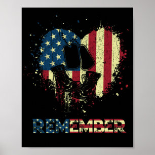 Memorial Day Proud American Flag kent Poster