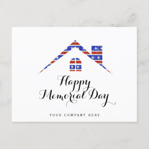 Memorial Day Real Estate House American Flag Briefkaart